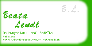 beata lendl business card